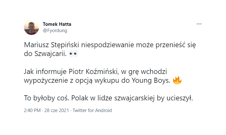 ZASKAKUJĄCY KIERUNEK TRANSFEROWY dla Mariusza Stępińskiego!